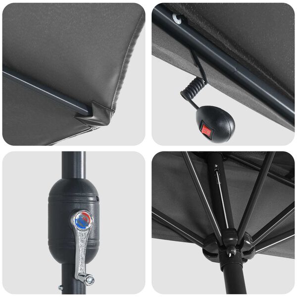 vidaXL Ομπρέλα Κήπου Ανθρακί 294 x 150 x 223 εκ ύφασμα