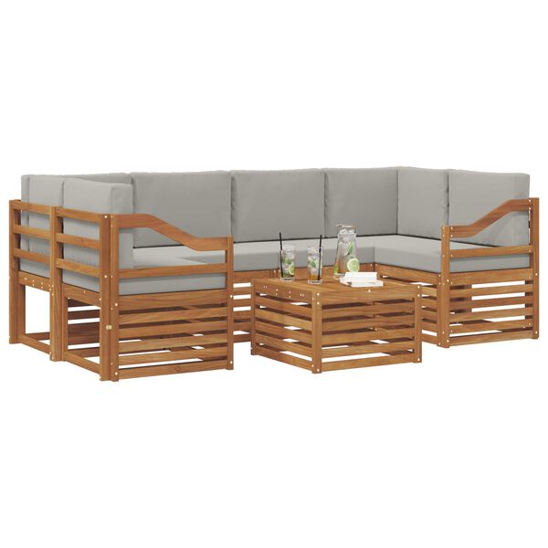 vidaXL &Sigma;&epsilon;&tau; &Kappa;&alpha;&nu;&alpha;&pi;έ 7 pcs &Phi;&upsilon;&sigma;&iota;&kappa;ό &kappa;&alpha;&iota; &Alpha;&nu;&omicron;&iota;&chi;&tau;ό &Gamma;&kappa;&rho;&iota; &Sigma;&tau;&epsilon;&rho;&epsilon;ό &Xi;ύ&lambda;&omicron; &Alpha;&kappa;&alpha;&kappa;ί&alpha;&sigmaf;