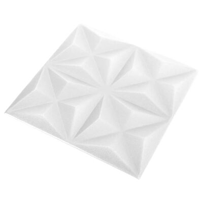 vidaXL Πάνελ Τοίχου 3D 48 τεμ. Λευκό Origami 50 x 50 εκ. 12 μ²