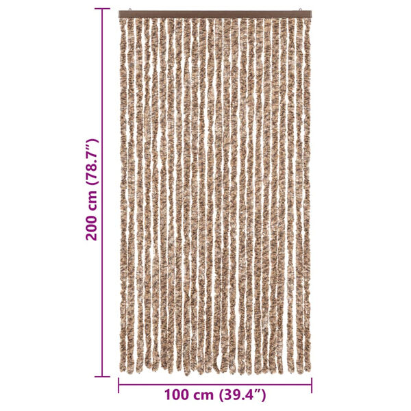 vidaXL Σήτα Εντόμων Μπεζ/ Σκούρο Καφέ 100x200 εκ. από Σενίλ