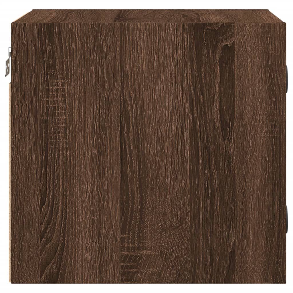 vidaXL Κομοδίνα 2 τεμ. Καφέ Δρυς 35x37x35 εκ. με Γυάλινες Πόρτες