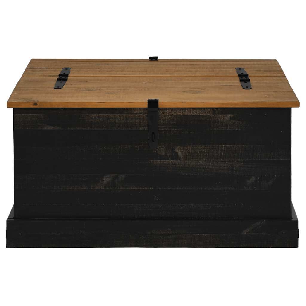 vidaXL Σεντούκι αποθήκευσης HALDEN Μαύρο 91x91x47cm Στερεό ξύλο πεύκου