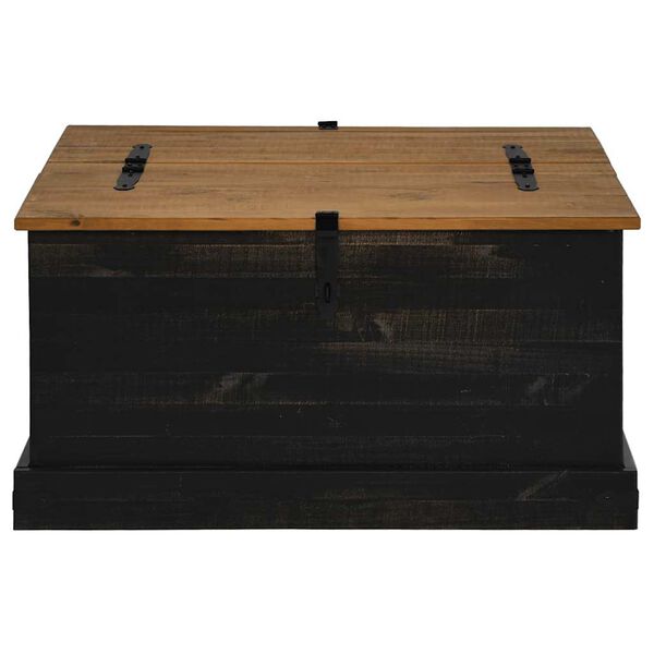 vidaXL Σεντούκι αποθήκευσης HALDEN Μαύρο 91x91x47cm Στερεό ξύλο πεύκου