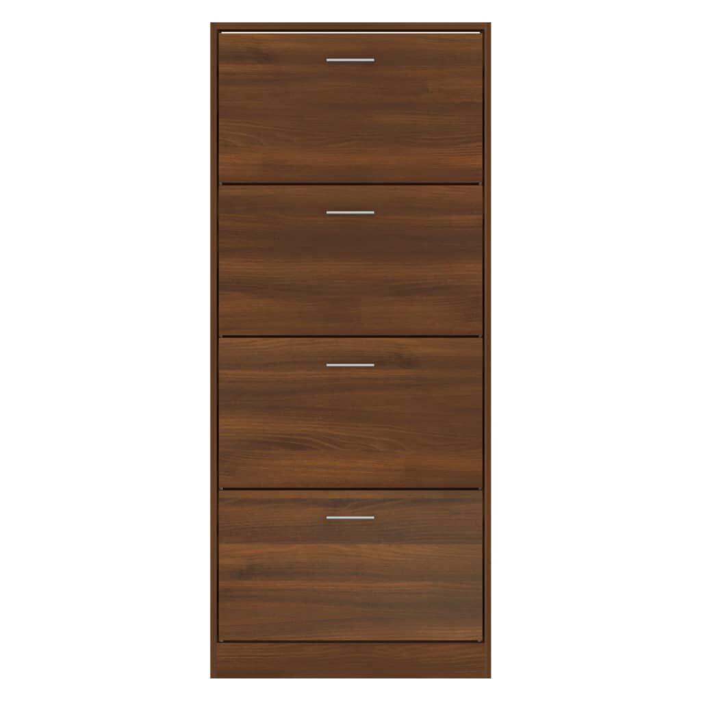 vidaXL Παπουτσοθήκη Καφέ Δρυς 63x24x147 εκ. από Επεξεργασμένο Ξύλο