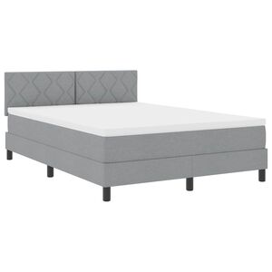 vidaXL Κρεβάτι box spring με στρώμα Ανοιχτό γκρι 160 x 200 cm ύφασμα