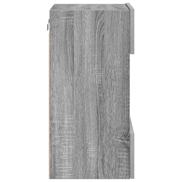 vidaXL Έπιπλα Τοίχου Τηλ. με LED 2 Τεμ. Γκρι Sonoma 40x30x60,5 εκ.