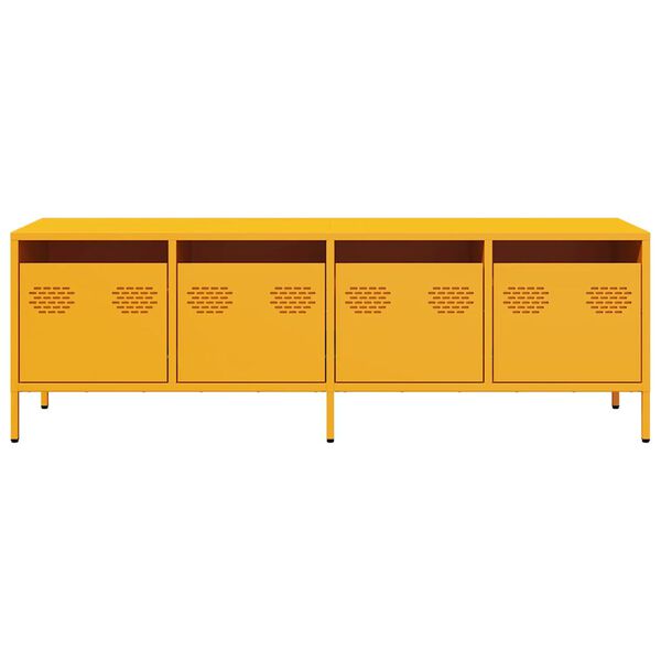 vidaXL Έπιπλο Τηλεόρασης Μουσταρδί 135x39x43,5 εκ Ατσάλι Ψυχρής Έλασης