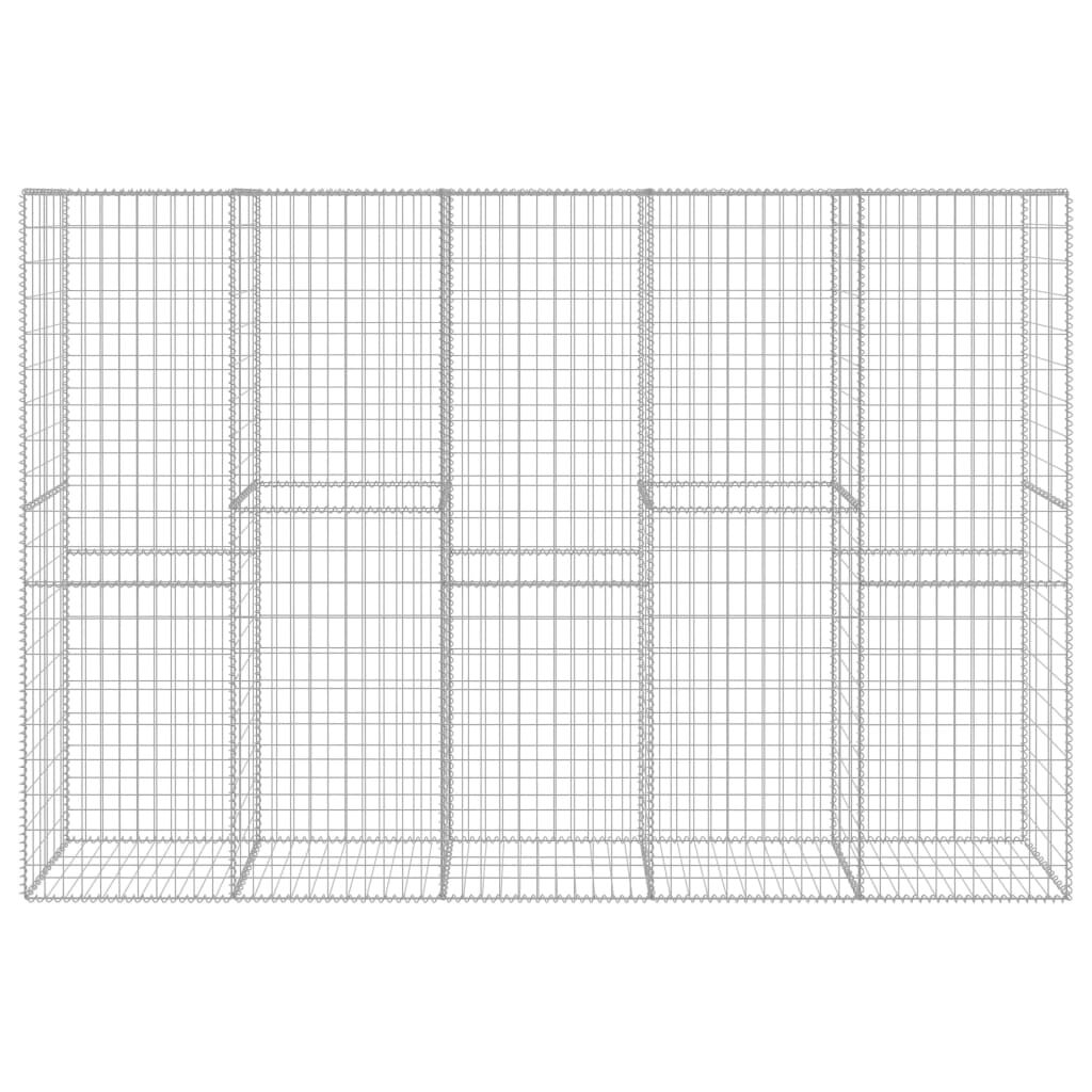 vidaXL Συρματοκιβώτιο Τοίχος 300x50x200 εκ. Γαλβαν.Χάλυβας + Κάλυμμα