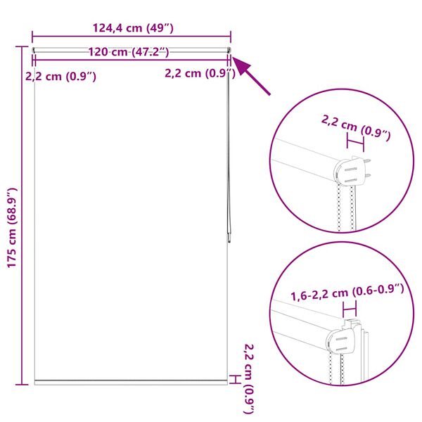 Ρόλερ Σκίασης Blackout Καφέ 120 x 175 cm