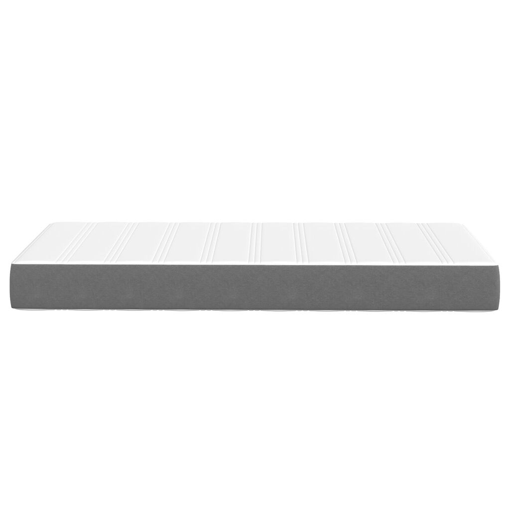 Κρεβάτι με Στρώμα Pocket Spring vidaXL, Ανοιχτό Γκρι, Μεσαίο, 90x190x20 εκ, Ταπετσαρία