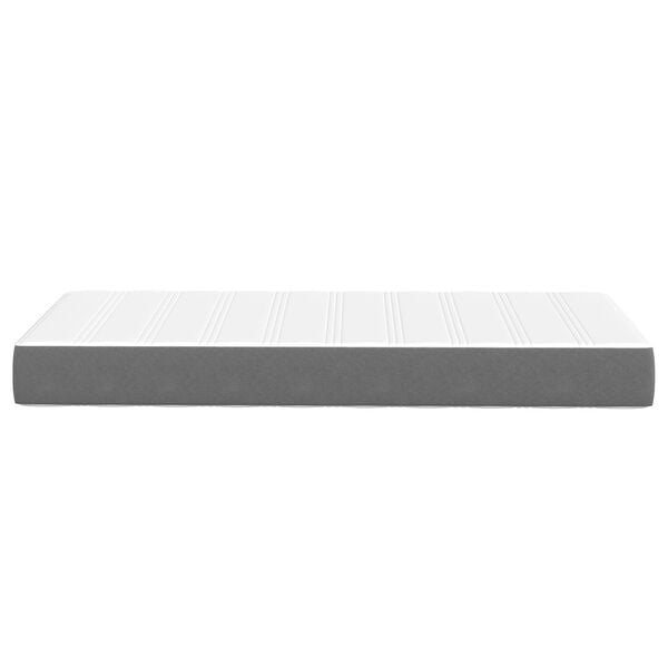 Κρεβάτι με Στρώμα Pocket Spring vidaXL, Ανοιχτό Γκρι, Μεσαίο, 90x190x20 εκ, Ταπετσαρία
