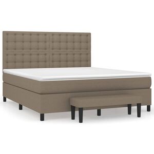 vidaXL &Kappa;&rho;&epsilon;&beta;ά&tau;&iota; Boxspring &mu;&epsilon; &Sigma;&tau;&rho;ώ&mu;&alpha; Taupe 160x200 &epsilon;&kappa;. &Upsilon;&phi;&alpha;&sigma;&mu;ά&tau;&iota;&nu;&omicron;