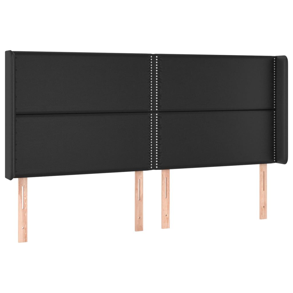 vidaXL Κρεβάτι Boxspring με Στρώμα & LED Μαύρο 180x200 εκ. Συνθ. Δέρμα