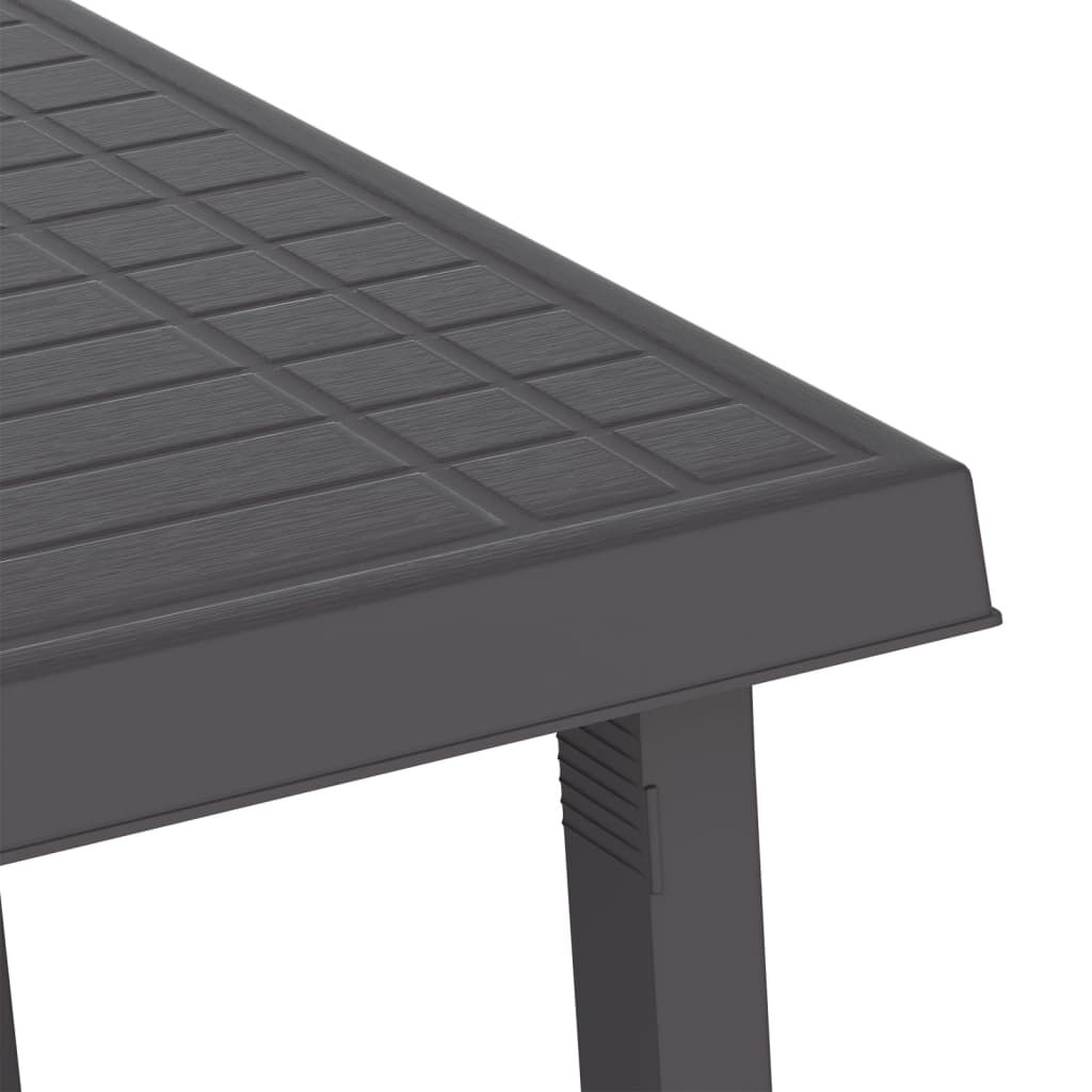 vidaXL Τραπέζι Κάμπινγκ Όψη Ξύλου Ανθρακί 79x56x64 εκ. Πολυπροπυλένιο