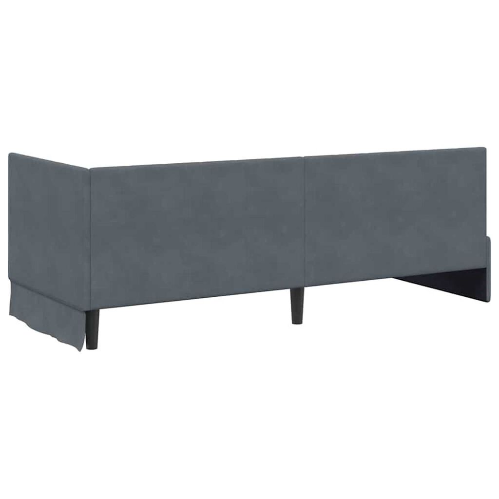 vidaXL Κρεβάτι Γωνίας με στρώμα Σκούρο γκρι 80 x 200 cm Βελούδο