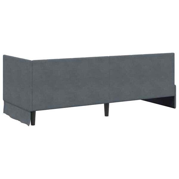 vidaXL Κρεβάτι Γωνίας με στρώμα Σκούρο γκρι 80 x 200 cm Βελούδο