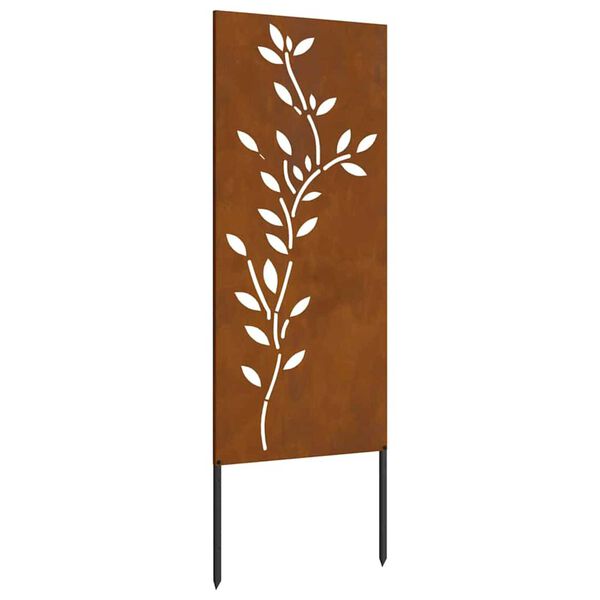 vidaXL Οθόνη Ιδιωτικότητας Κήπου Floral Σκ rusty 50 x 140 εκ