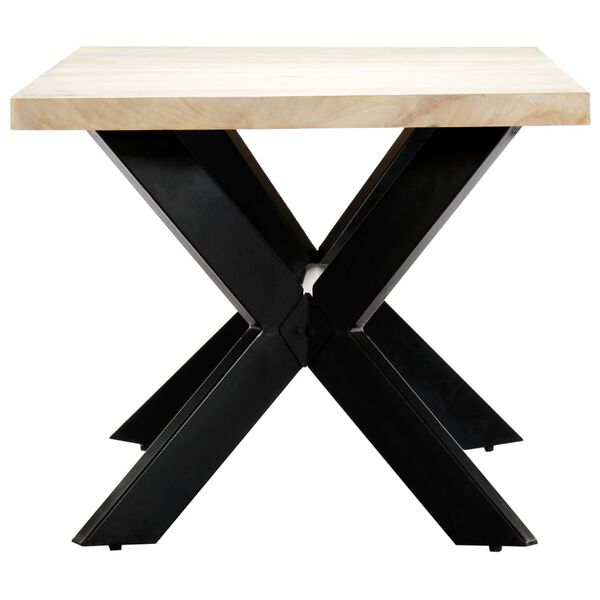 vidaXL Τραπεζαρία Λευκή 180 x 90 x 75 εκ. από Μασίφ Ξύλο Μάνγκο