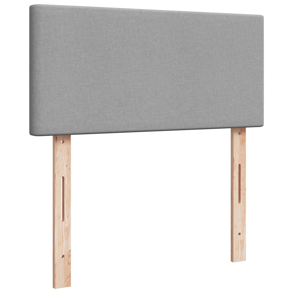 vidaXL Κρεβάτι Boxspring με Στρώμα Ανοιχτό Γκρι 90x190 εκ. Υφασμάτινο