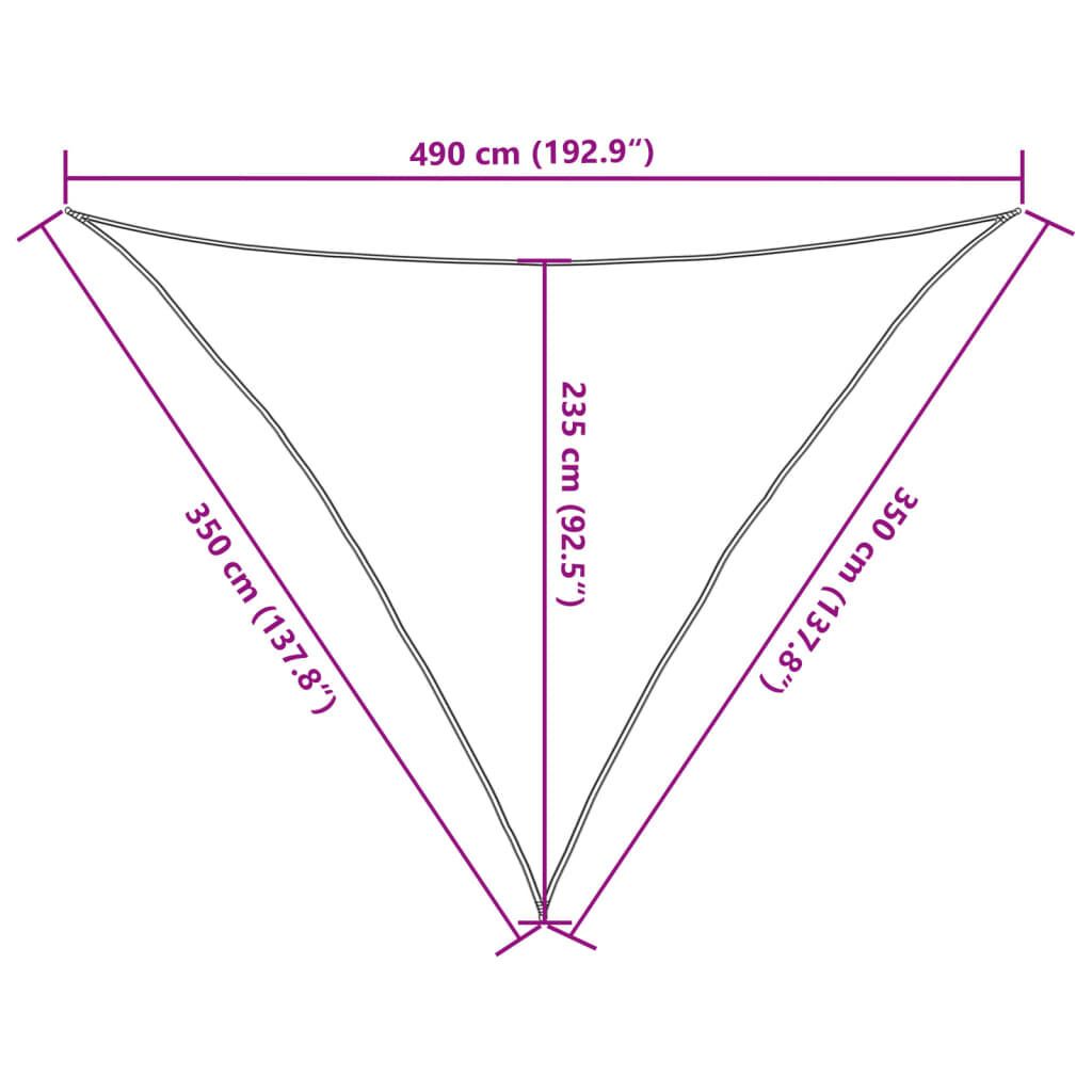 vidaXL Σκίαστρο Ιστιοπλοΐας Γκρι 3,5x3,5x4,9μ. 100% Πολυεστέρας Oxford