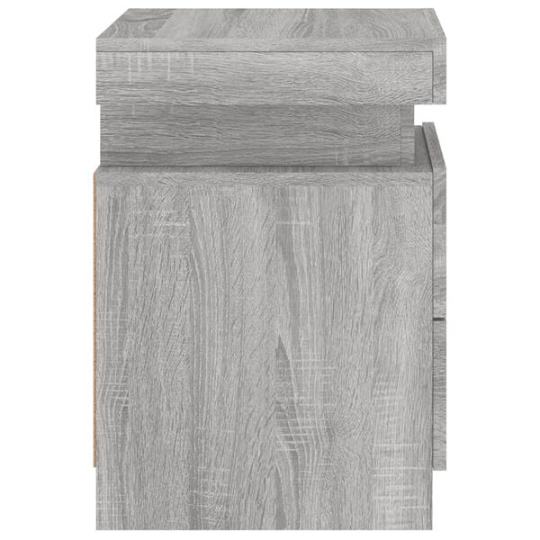 vidaXL Κομοδίνο με Φώτα LED Γκρι Sonoma 35 x 39 x 55 εκ.