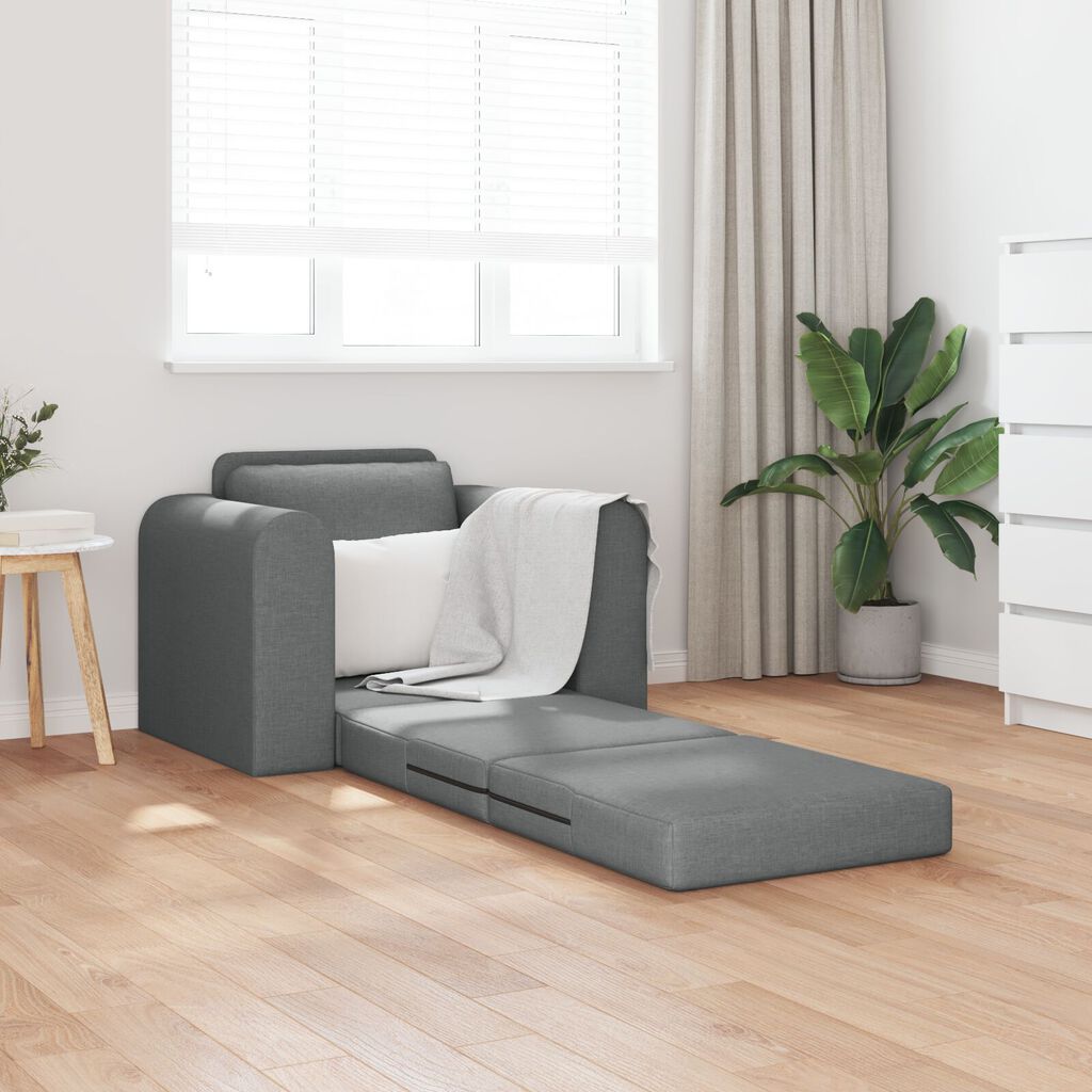 vidaXL Καναπές Κρεβάτι 2 σε 1 Σκούρος Γκρι 98x71x83 εκ. Ύφασμα