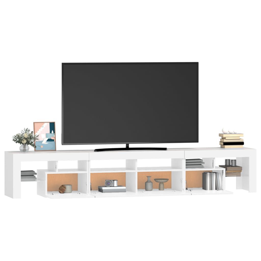 vidaXL Έπιπλο Τηλεόρασης με LED Λευκό 230x36,5x40 εκ.
