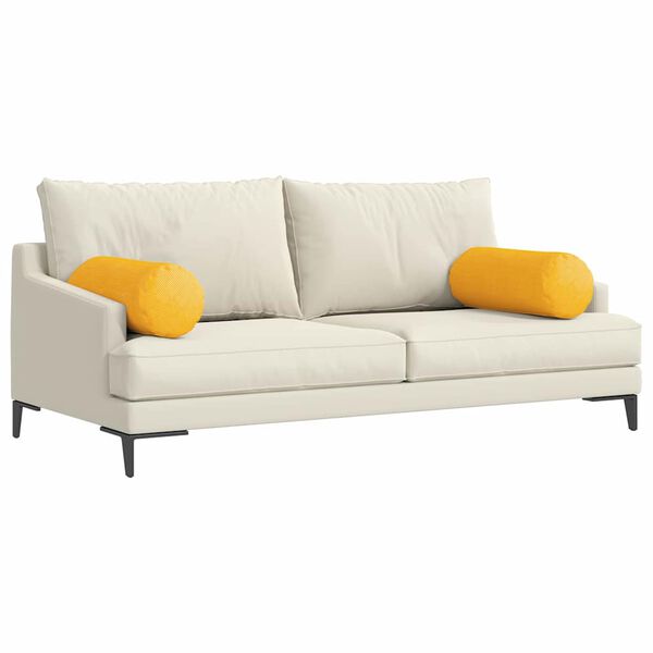 vidaXL Μαξιλάρια Στήριγμα 2 pcs Απαλό Κίτρινο Ø 25 x 70 cm