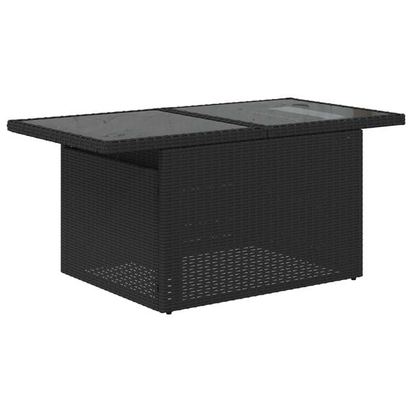 vidaXL Σετ Καναπέ Κήπου με μαξιλάρι 7 pcs Μαύρο Πολυ ράταν