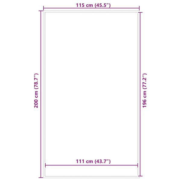vidaXL Πατάκι Εισόδου Μαύρο 115 x 200 εκ.