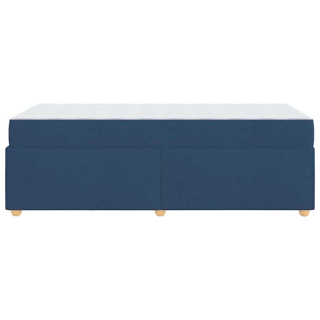 vidaXL Σκελετός Κρεβατιού με στρώμα Μπλε 90 x 200 cm ύφασμα