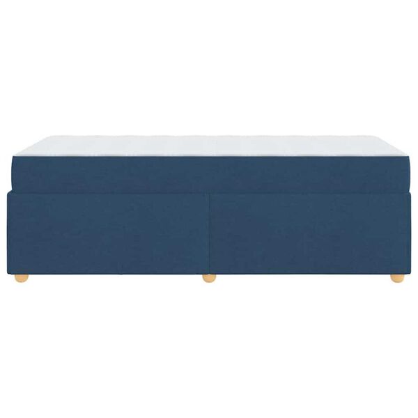 vidaXL Σκελετός Κρεβατιού με στρώμα Μπλε 90 x 200 cm ύφασμα