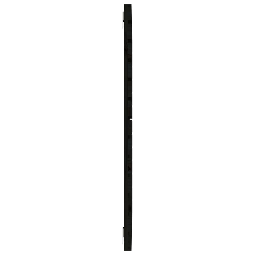 vidaXL Κεφαλάρι Τοίχου Μαύρο 106x3x91,5 εκ. από Μασίφ Ξύλο Πεύκου