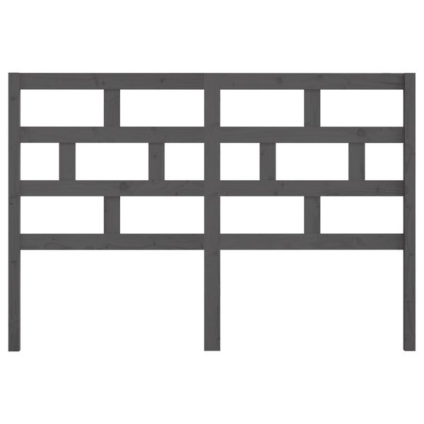 vidaXL Κεφαλάρι κρεβατιού Γκρι 146x4x100 εκ. από Μασίφ Ξύλο Πεύκου