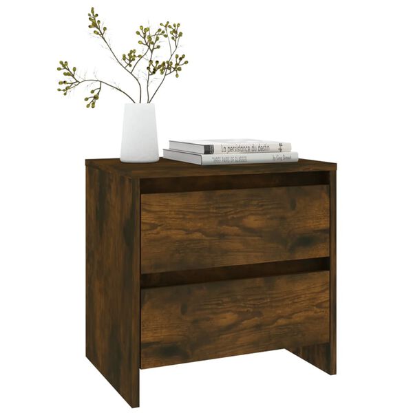 vidaXL Κομοδίνα 2 τεμ. Καπνιστή Δρυς 45x34,5x44,5 εκ. από Επεξ. Ξύλο