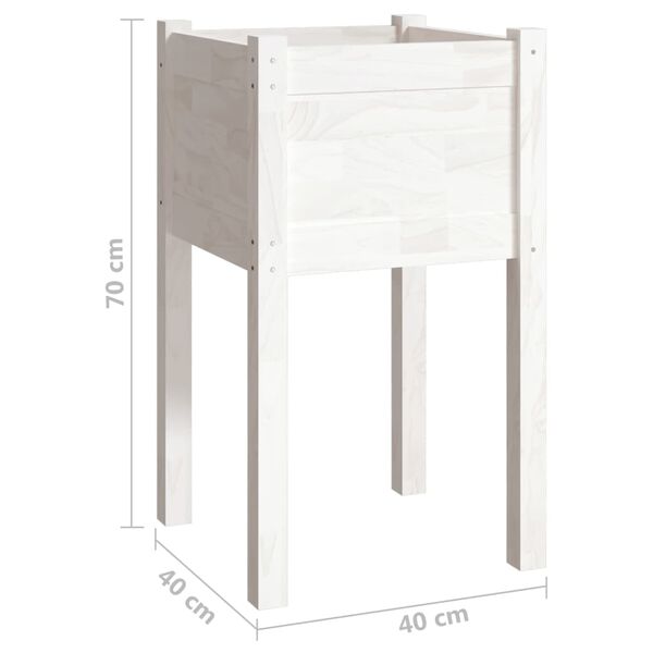 vidaXL Ζαρντινιέρες 2 τεμ. Λευκές 40 x 40 x 70 εκ. Μασίφ Ξύλο Πεύκου