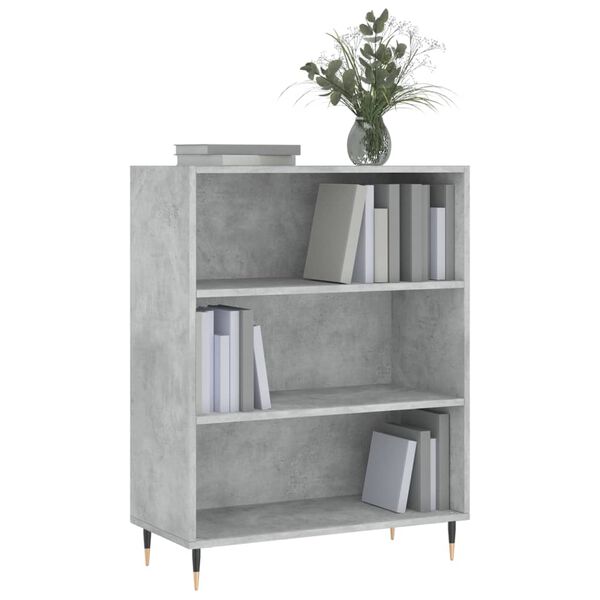 vidaXL Βιβλιοθήκη Γκρι Σκυροδέματος 69,5 x 32,5 x 90 εκ. Επεξεργ. Ξύλο