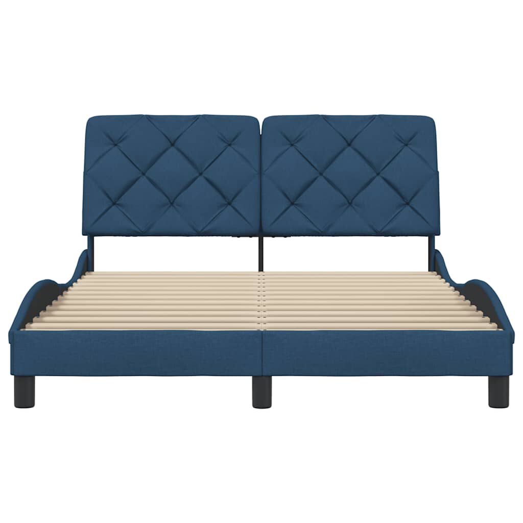 vidaXL Πλαίσιο κρεβατιού χωρίς στρώμα Μπλε 120x200 cm Ύφασμα