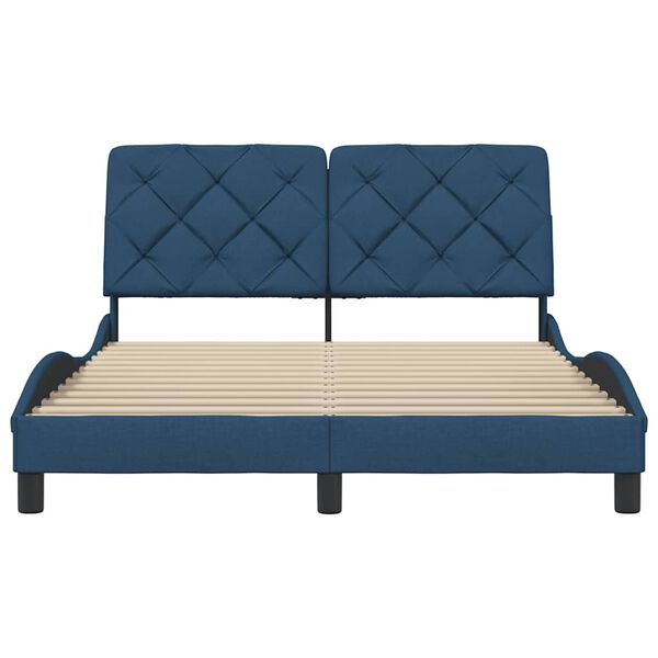 vidaXL Πλαίσιο κρεβατιού χωρίς στρώμα Μπλε 120x200 cm Ύφασμα