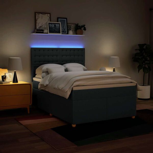 vidaXL &Kappa;&rho;&epsilon;&beta;ά&tau;&iota; Boxspring &mu;&epsilon; &Sigma;&tau;&rho;ώ&mu;&alpha; &Mu;&pi;&lambda;&epsilon; 140x190 &epsilon;&kappa;. &Upsilon;&phi;&alpha;&sigma;&mu;ά&tau;&iota;&nu;&omicron;