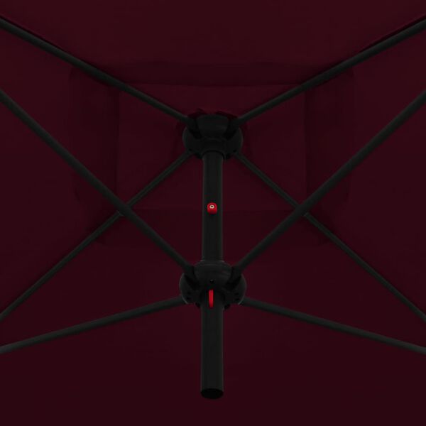 vidaXL Ομπρέλα Κήπου Διπλή Μπορντό 250 x 250 εκ. με Ατσάλινο Ιστό