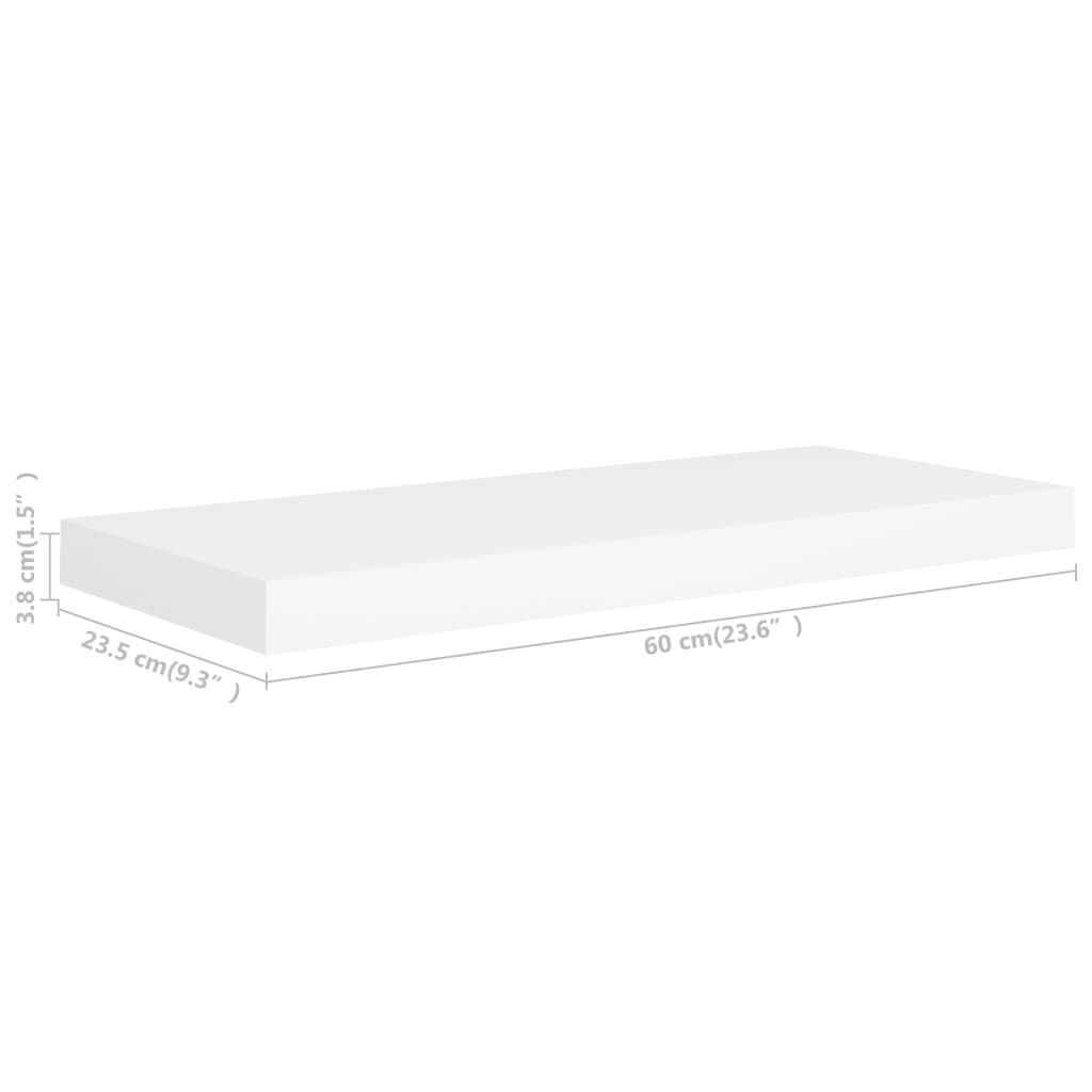 vidaXL Ράφια Τοίχου 4 τεμ. Άσπρα 60x23,5x3,8 εκ. MDF