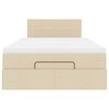 vidaXL Οθωμανικό κρεβάτι με στρώμα Cream 120x190 cm Ύφασμα