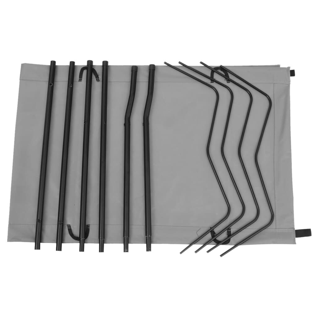 vidaXL Κρεβάτι Κάμπινγκ Γκρι 180x60x19εκ. Ύφασμα Oxford και Ατσάλι