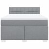 vidaXL Κρεβάτι Boxspring με Στρώμα Ανοιχτό Γκρι 140x190 εκ. Υφασμάτινο