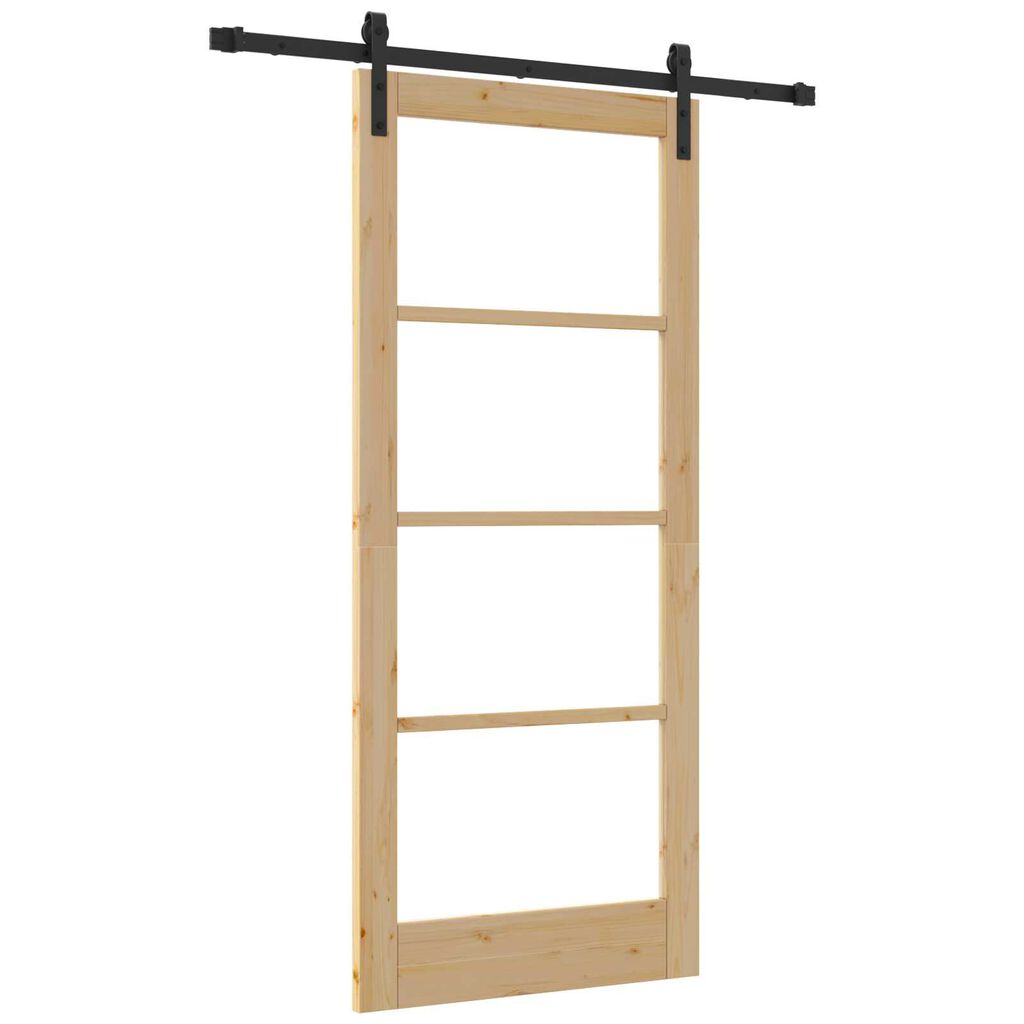 vidaXL Συρόμενη Πόρτα ORKDAL Καφέ 86 x 198.5 cm Ξύλο και μέταλλο