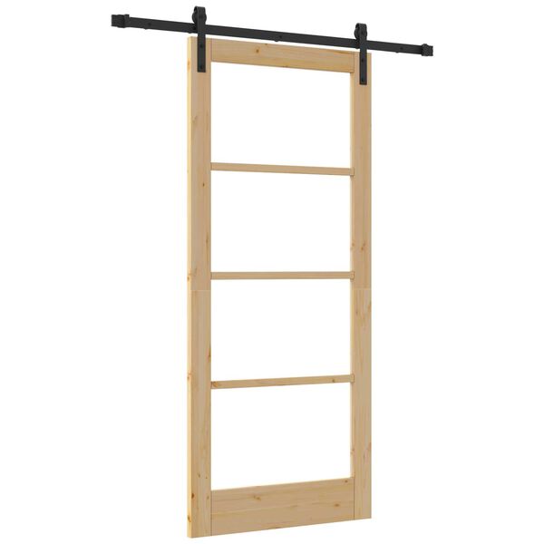 vidaXL Συρόμενη Πόρτα ORKDAL Καφέ 86 x 198.5 cm Ξύλο και μέταλλο