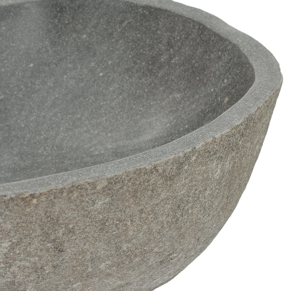 vidaXL Έπιπλο Μπάνιου από Μασίφ Ξύλο Teak με Νιπτήρα River Stone