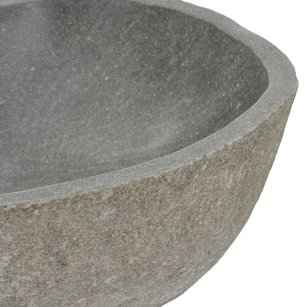 vidaXL Έπιπλο Μπάνιου από Μασίφ Ξύλο Teak με Νιπτήρα River Stone