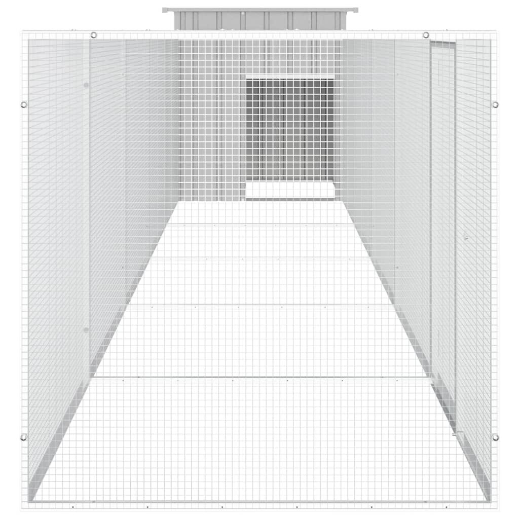 vidaXL Κοτέτσι - Κλουβί Γκρι 600x91x100 εκ. από Γαλβανισμένο Χάλυβα